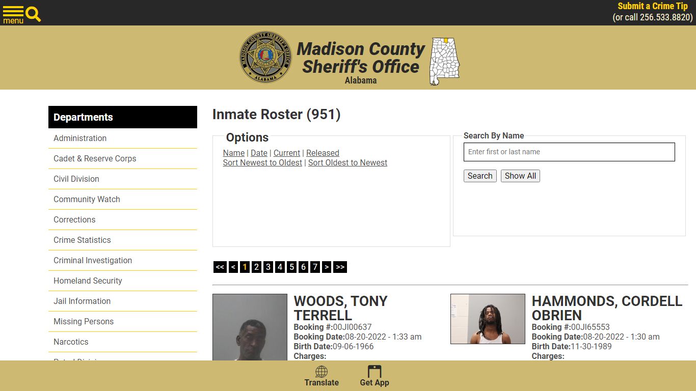 Inmate Roster - Madison County Sheriff's Office